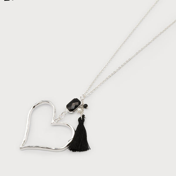 Emie Necklace With Heart & Tassel Pendant