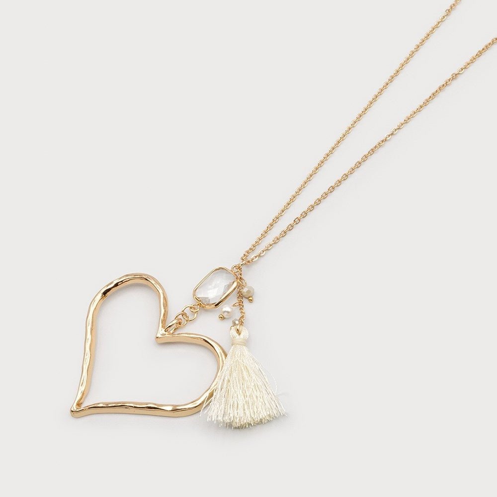 Emie Necklace With Heart & Tassel Pendant