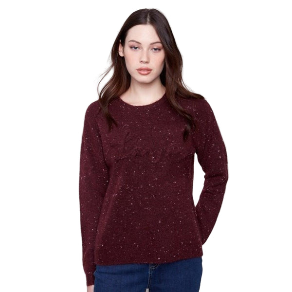 Emilia Braided Love Crew Neck Sweater - Lady of the Lake