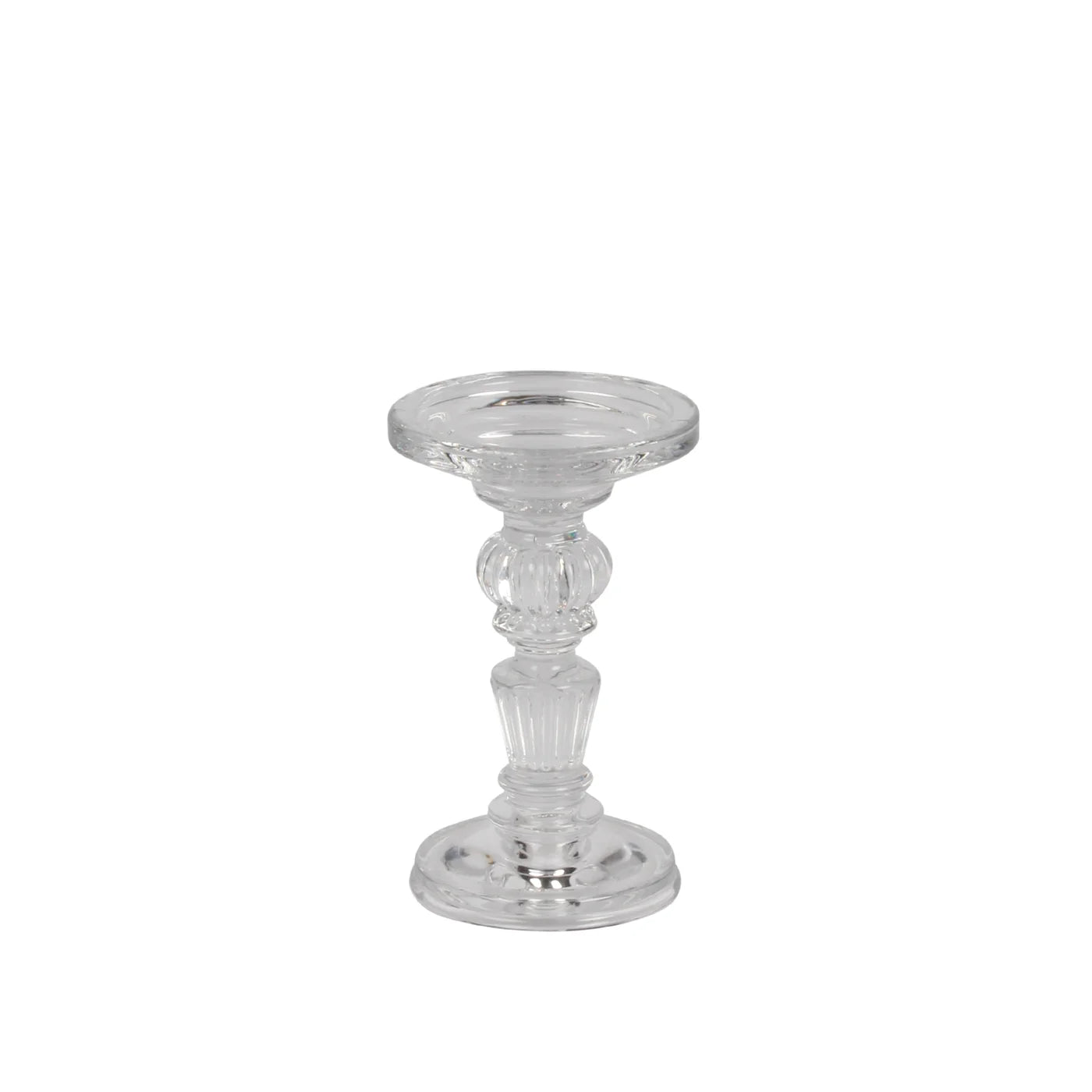 Empire Glass Pillar & Taper Candle Holder