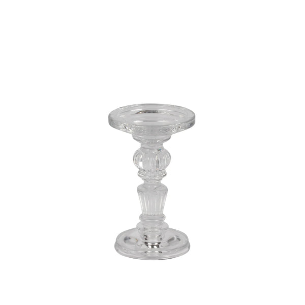 Empire Glass Pillar & Taper Candle Holder