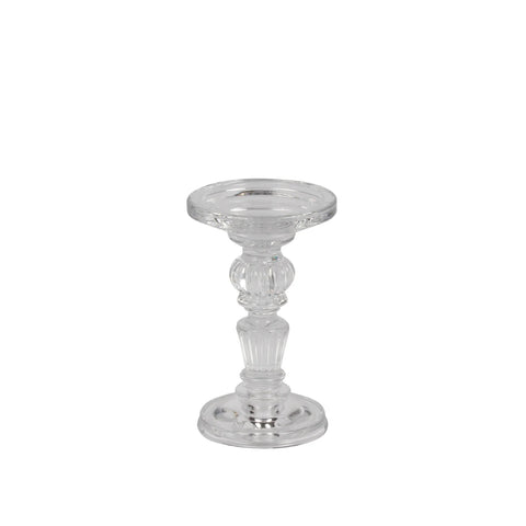 Empire Glass Pillar & Taper Candle Holder