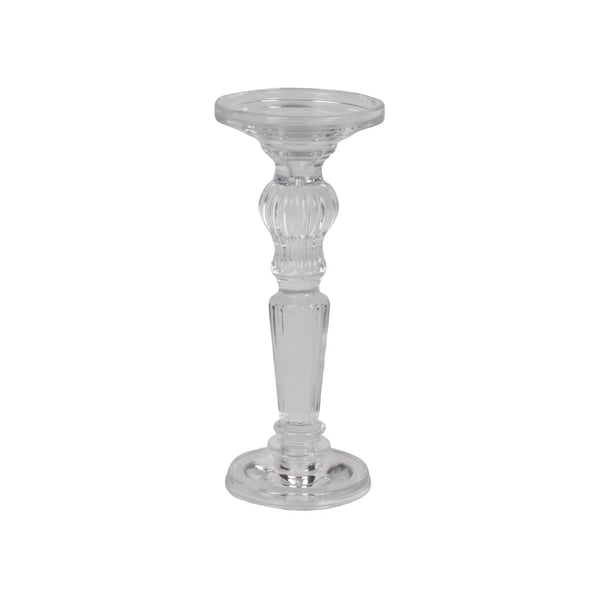 Empire Glass Pillar & Taper Candle Holder