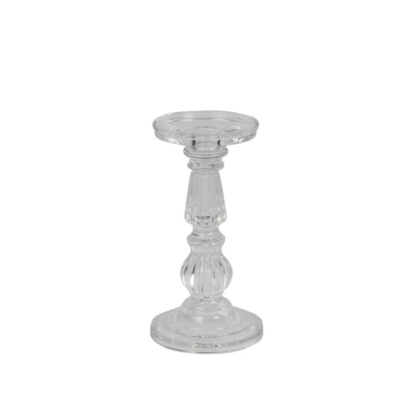 Empire Glass Pillar & Taper Candle Holder