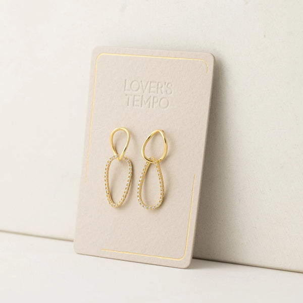 Encore Pave Small Linked Hoop Earrings