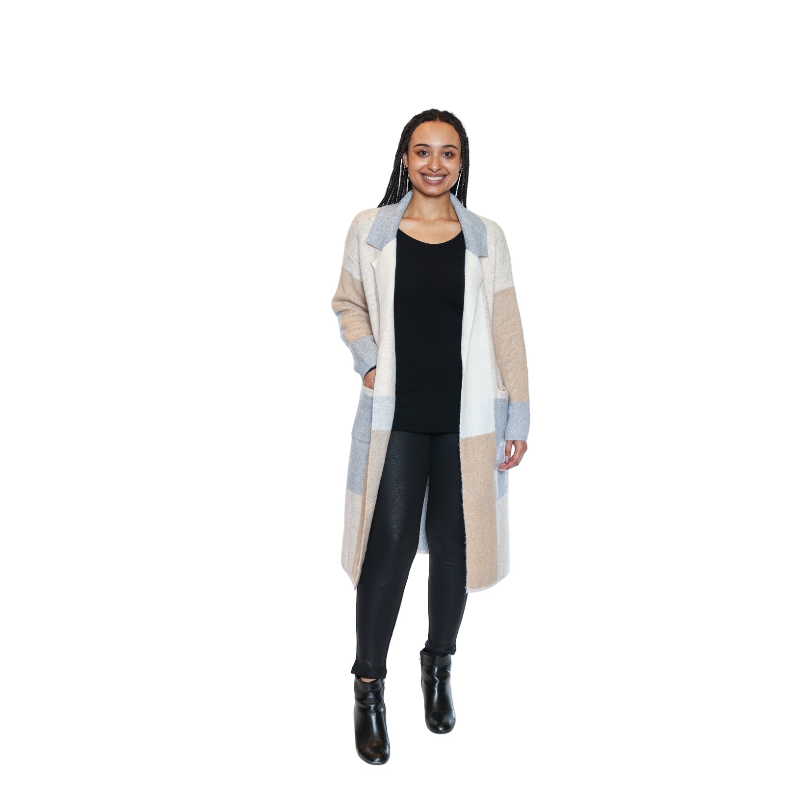 Erinna Checkered Cardigan With Pockets - Lady of the Lake