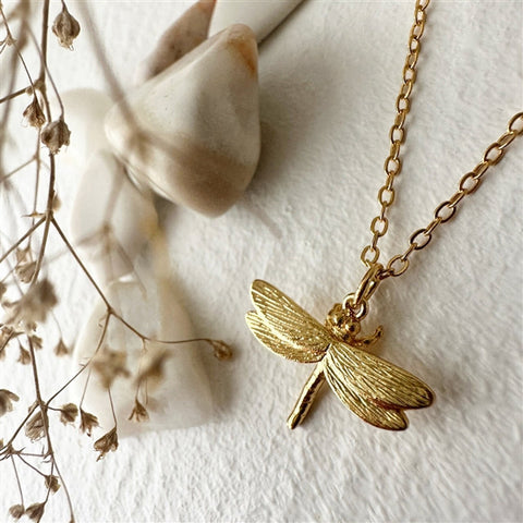 Ethel Dragonfly Charm Necklace - Lady of the Lake