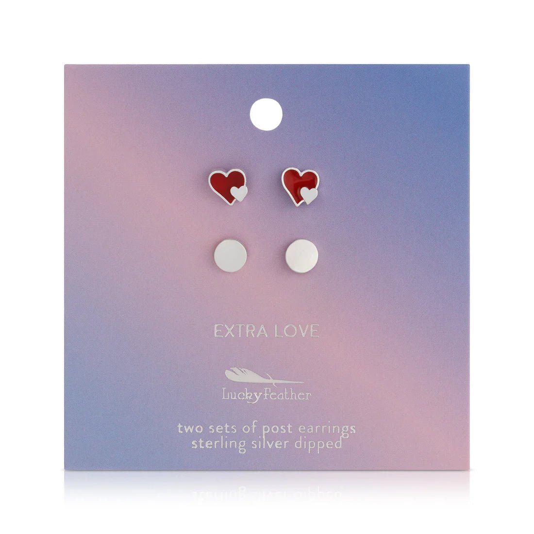 Extra Love - Hearts + Round Stud Earrings - Lady of the Lake