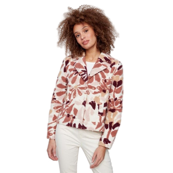 Fae Floral Sherpa Fleece Short Coat - Lady of the Lake
