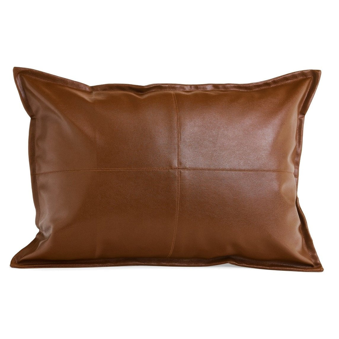 Faux Leather Lumbar Pillow