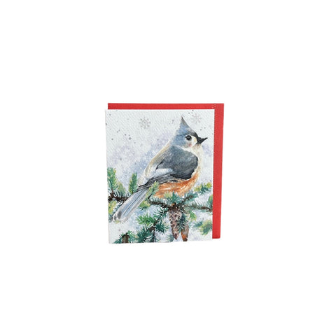 Feathered Greetings - Enclosure Greeting Card - Christmas