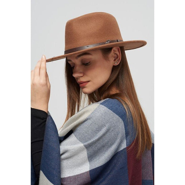 Felt Fedora Hat With Leather Belt - Lady of the Lake