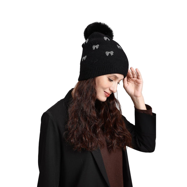 Fleeced Knitted Toque with Pompom - Lady of the Lake