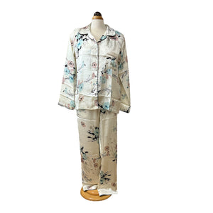 Floral Silk Feel Pyjama Set Large