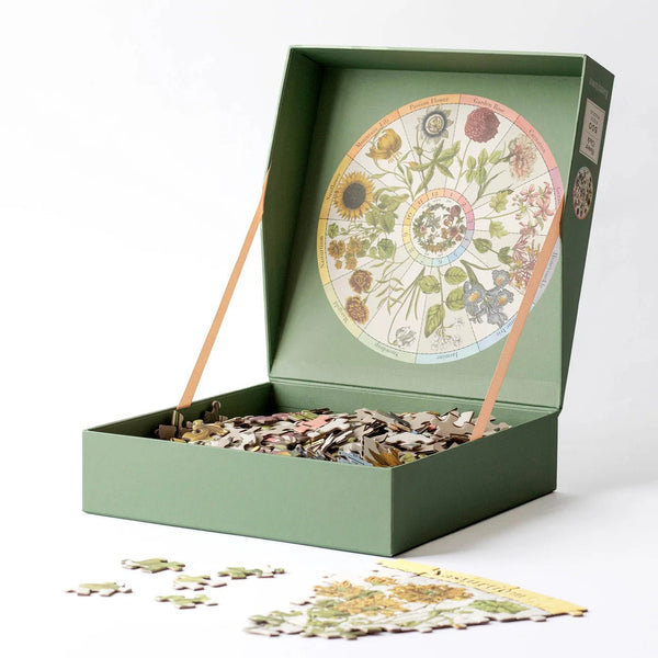 Flower Clock - 500 - Piece Round Jigsaw Puzzle - Lady of the Lake