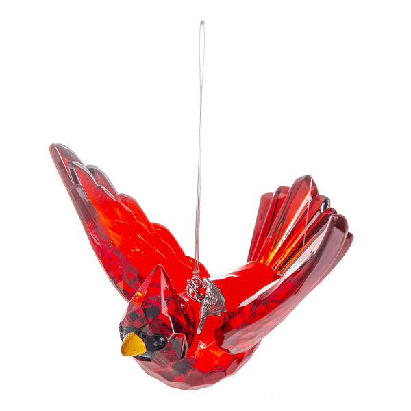 Flying Cardinal Ornament With Removable Charm