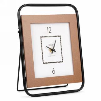 Framed Black & Brown Table Clock