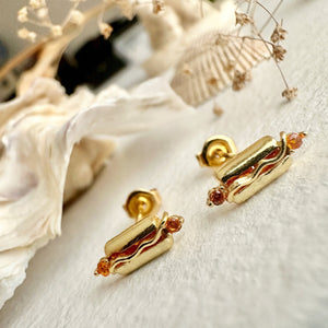 Frank Hot Dog Gem Encrusted Stud Earrings - Lady of the Lake