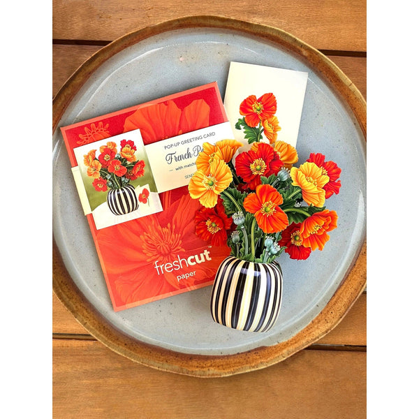 French Poppies - Mini Pop - up Greeting Card - Blank - Lady of the Lake