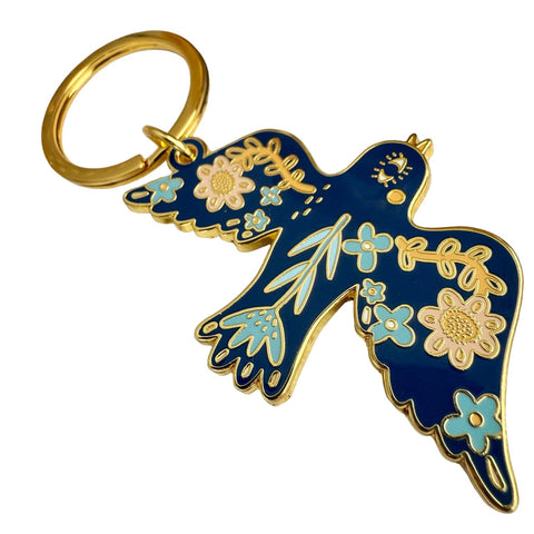 Freya Bird Enamel Keychain - Lady of the Lake