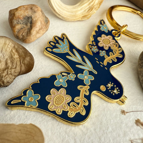 Freya Bird Enamel Keychain - Lady of the Lake