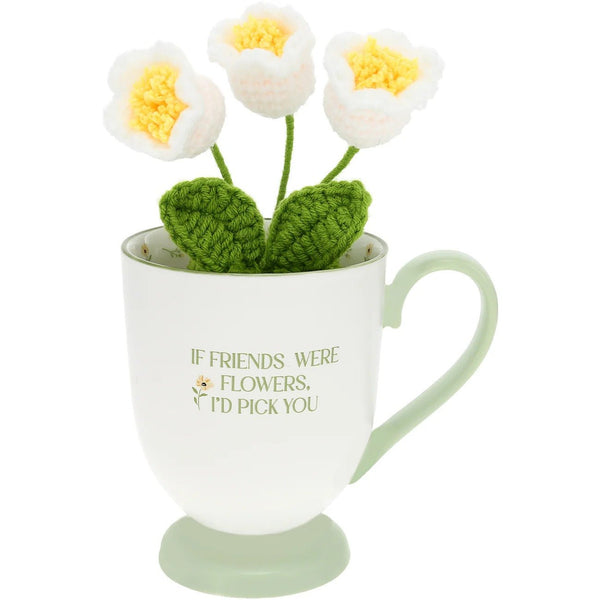 Friends & Flowers - Mug With Crocheted Flowers - Lady of the Lake
