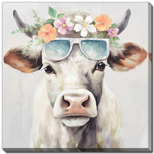 Garland Cow I - Printed Canvas