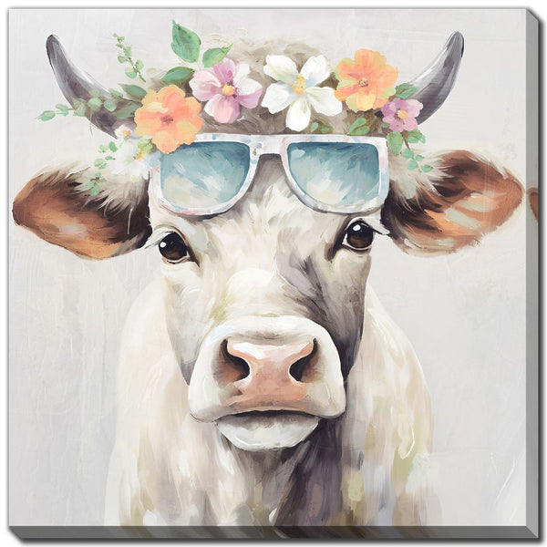 Garland Cow I - Printed Canvas