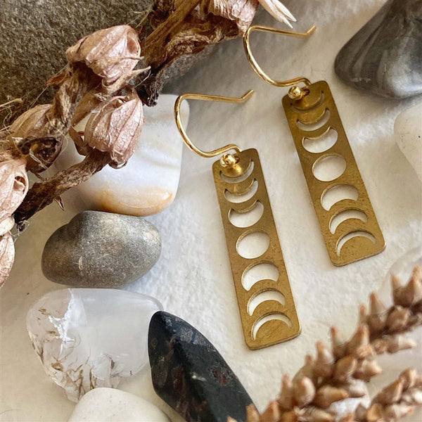 Gibbous Moon Phase Earrings - Lady of the Lake