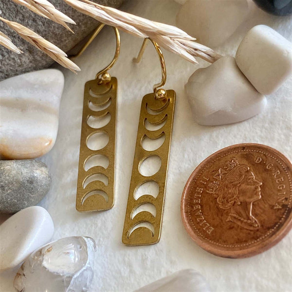 Gibbous Moon Phase Earrings - Lady of the Lake