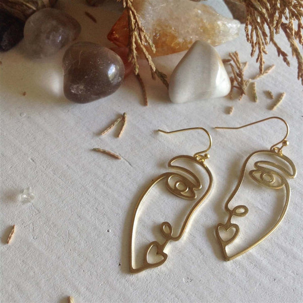 Gilot Abstract Face Silhouette Earrings - Lady of the Lake