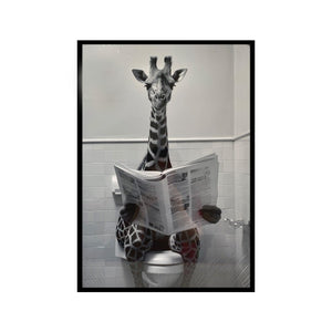 Giraffe Reading Newspaper - Artwork - Lady of the Lake