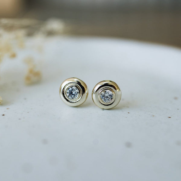 Glimmer Disc Stud Earrings - Lady of the Lake