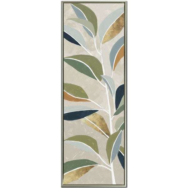 Golden Mosaic Leaves I - Hand Embellished Canvas In Floating Frame - Lady of the Lake