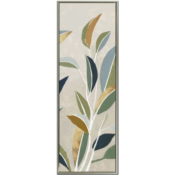 Golden Mosaic Leaves II - Hand Embellished Canvas In Floating Frame - Lady of the Lake