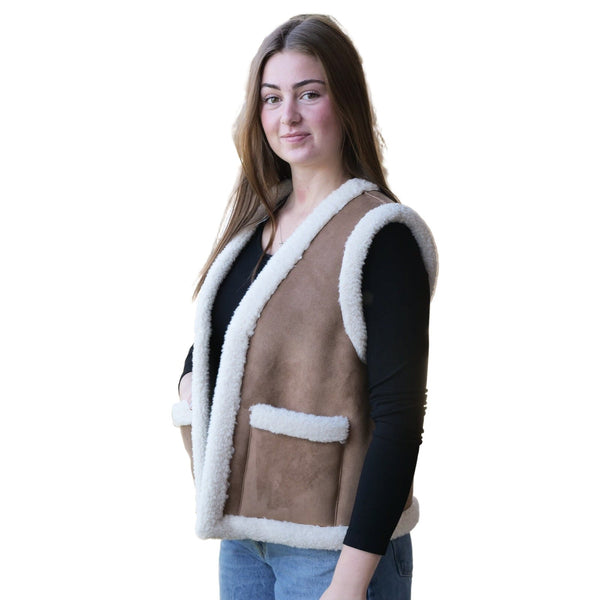 Goldie Reversible Faux Suede / Sherpa Vest