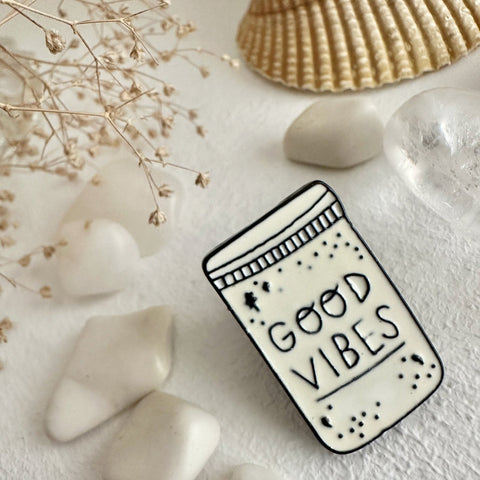 Good Vibes Jar Full O' Rad Lapel Pin - Lady of the Lake