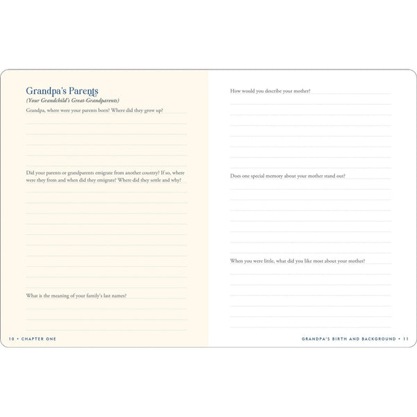 Grandpa's Story - Keepsake Guided Journal - Lady of the Lake