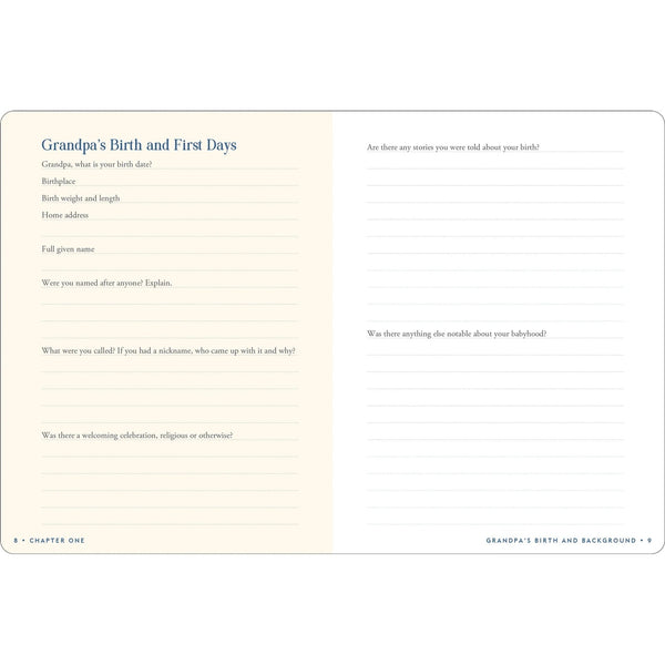 Grandpa's Story - Keepsake Guided Journal - Lady of the Lake