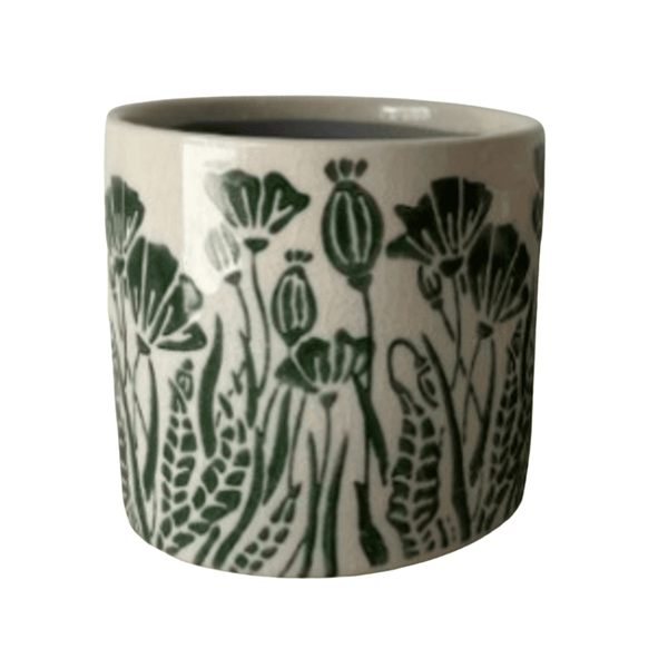 Green Floral Pattern Plant Pot - Lady of the Lake