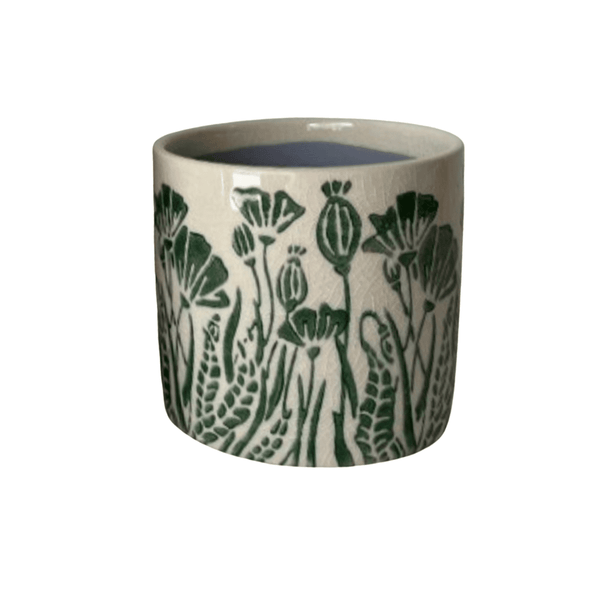 Green Floral Pattern Plant Pot - Lady of the Lake