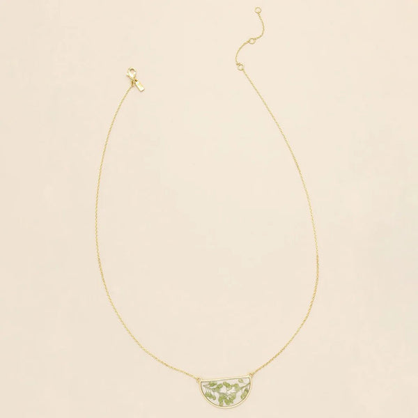 Green Peppergrass - Pressed Flower Necklace - Lady of the Lake