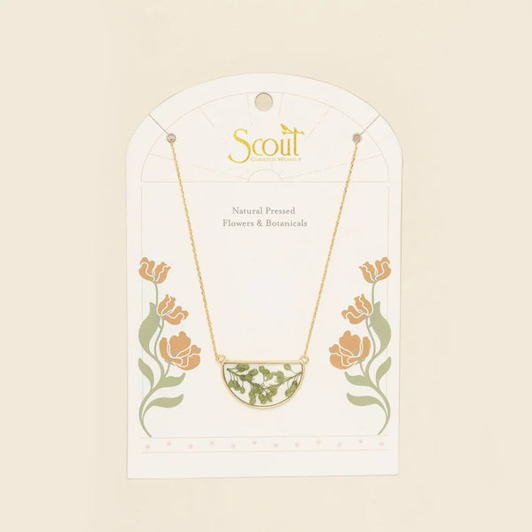 Green Peppergrass - Pressed Flower Necklace - Lady of the Lake