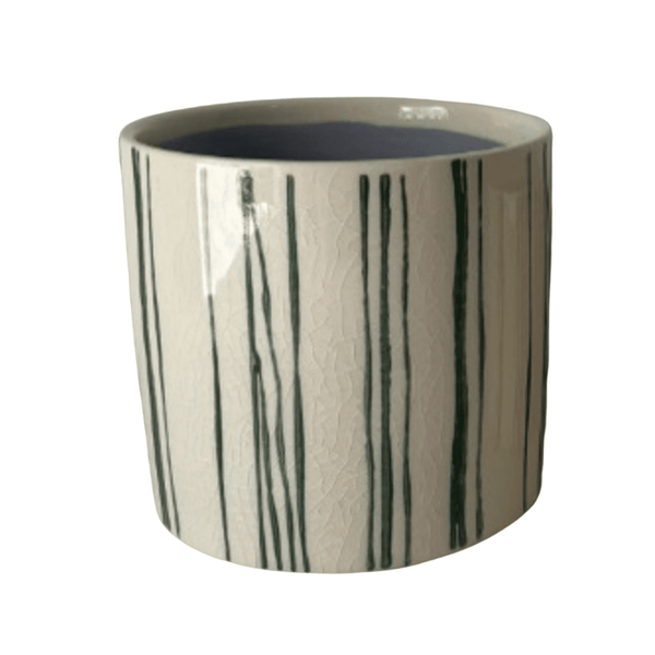 Green Stripe Plant Pot - Lady of the Lake