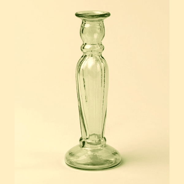 Green Vero Glass Candlestick - Lady of the Lake