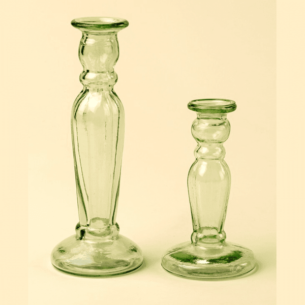 Green Vero Glass Candlestick - Lady of the Lake