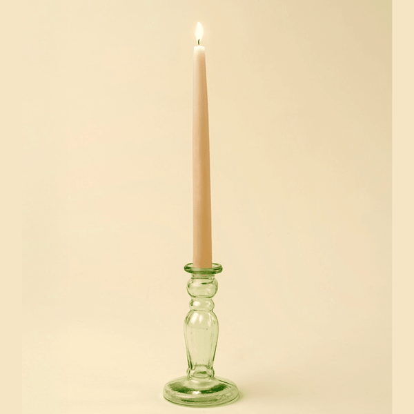 Green Vero Glass Candlestick - Lady of the Lake