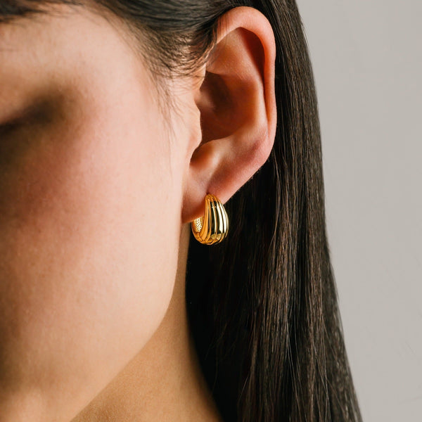 Groove Tear Drop Hoop Earrings - Lady of the Lake