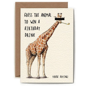 Guess Giraffe - Greeting Card - Birthday