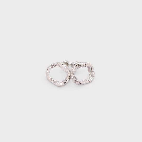 Hammered Circle Stud Earrings - Lady of the Lake